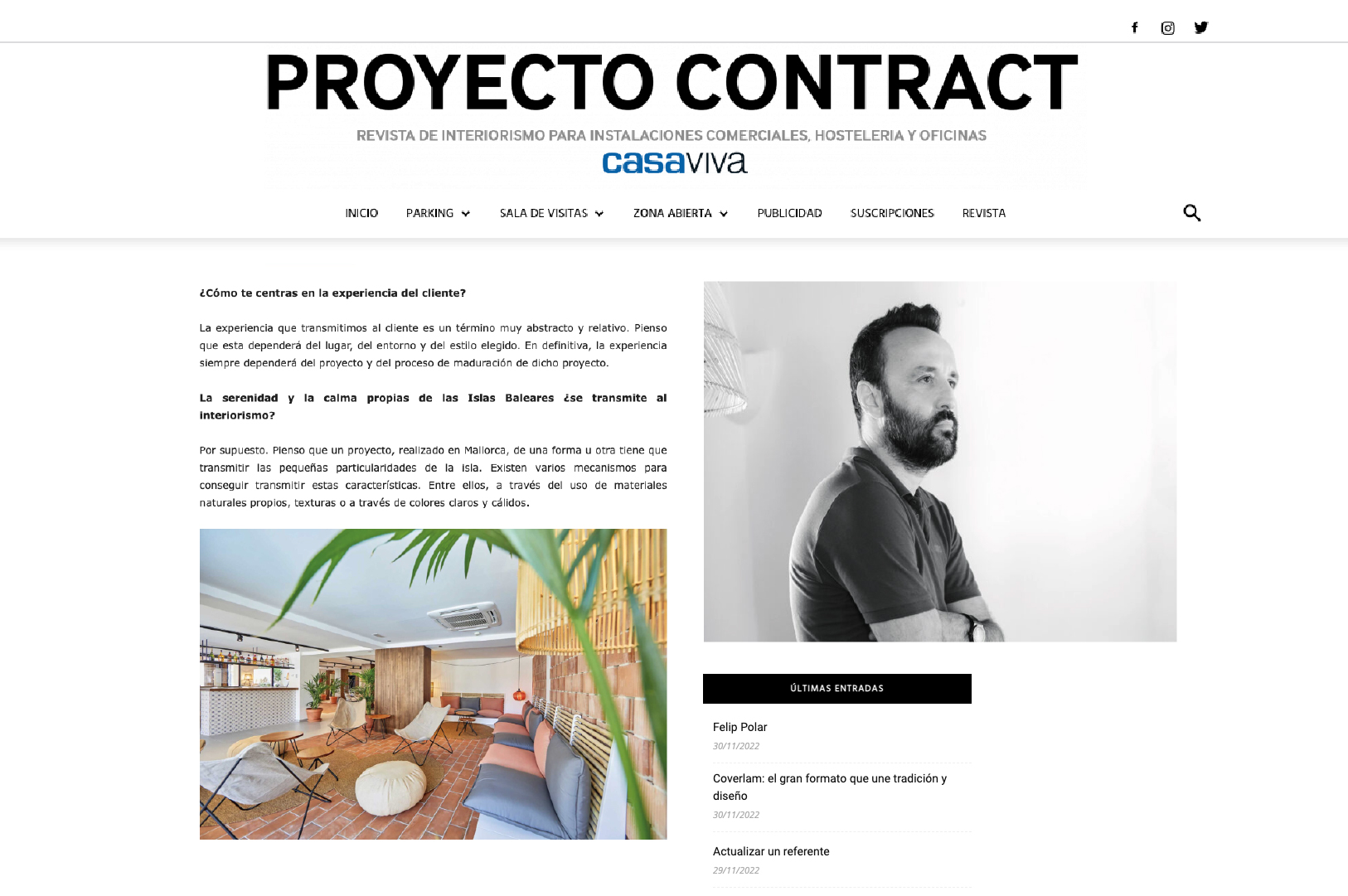 Entrevista a Felip Polar en Proyecto Contract de Casa Viva